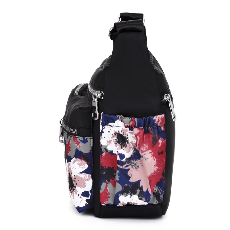 Geestock Women&#39;s Crossbody Bag Waterproof Nylon Flower Shoulder Messenger Bags Casual Top-handle Ladies Handbag Travel Tote