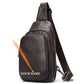 WESTAL Men&#39;s Chest Bag Genuine Leather Shoulder Messenger Bag Men Sling Bags Travel Day Pack Black Designer Crossbody Pack 9000