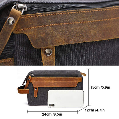 Toiletry Bag for Men Shaving Kit Bag Crazy Horse Leather Dopp Kit  Travel Shaving Bag Mens Toiletry Bag Canvas