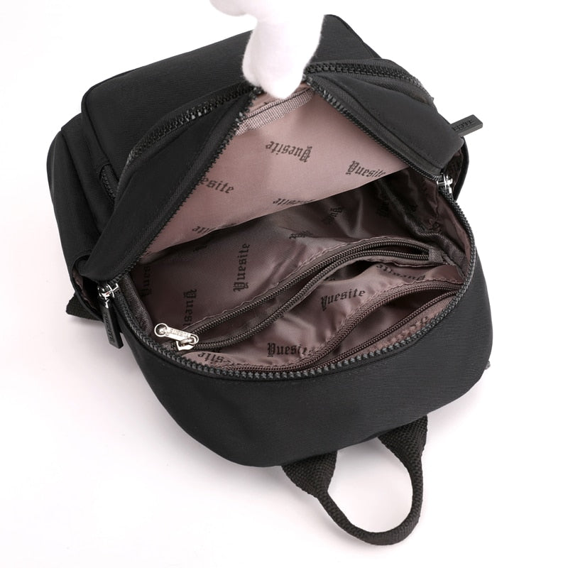 New High-Quality Waterproof Nylon Fabric Women&#39;s Backpack Fashion Mini Shopping Backpack Small Backpack Ladies Shoulder Bag
