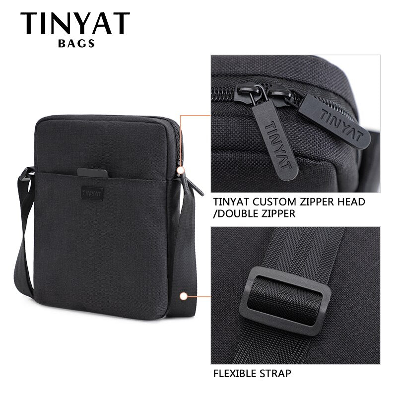 TINYAT Brand Waterproof Men Shoulder Bag For 7.9&#39; Ipad office Crossbody Bags Men Business Shoulder bag for men Casual Business