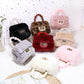 Kids Mini Purses and Handbags Faux Fur Crossbody Bags for Women Coin Wallet Girls Party Hand Bags Baby Money Clutch Bag