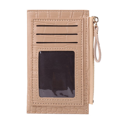 Fashion Women PU Leather Alligator Pattern Bank Shopping ID Card Holder Casual Ladies Contrast Color Wallet Mini Coin Purse