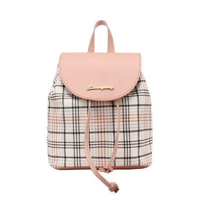 Mini Backpack Crossbody Bag For Teenage Girl Plaid Women Shoulder Phone Purse Korean Style New Trendy Female