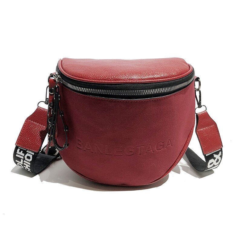 Women&#39;s Fashion Small Messenger Bags Lady Shouder Bag Bucket Bags Crossbody Tote Bag Females Handbag Semicircle Saddle