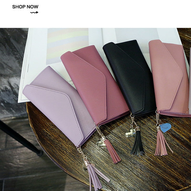 Long Tassel Wallet Women Purses  Fashion Coin Purse Card Holder Wallets Female High Quality Clutch Money Bag PU Leather Wallet