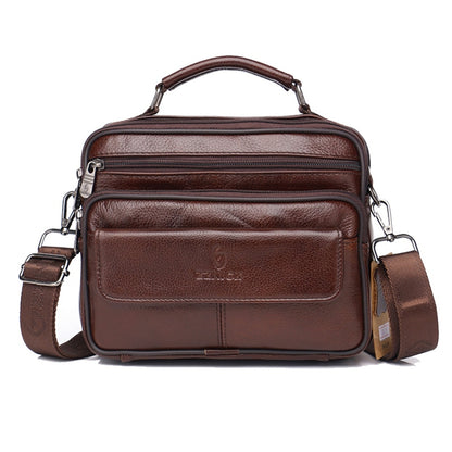 Genuine Leather Male&#39;s Crossbody Bag Casual Business Leather Men&#39;s Messenger Bag Vintage Men Big Bag Zipper Shoulder Handbags