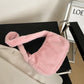 Simple Design Women Soft Plush Hobos Shoulder Bags Winter Furry Ladies Clutch Purse Handbag Fashion Female Underarm Bag