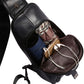 Men High Quality Genuine Leather Cowhide Fashion Chest Pack Sling Back Pack Riding Cross Body Messenger Single Shoulder Bag