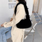 Fashion New Solid Color Shoulder Underarm Bag Women Plush Soft Autumn Winter Fashion Fluffy Totes Handbag Lady Travel Purse