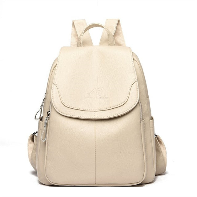 Women Large Capacity Backpack Purses High Quality Leather Female Vintage Bag School Bags Travel Bagpack Ladies Bookbag Rucksack