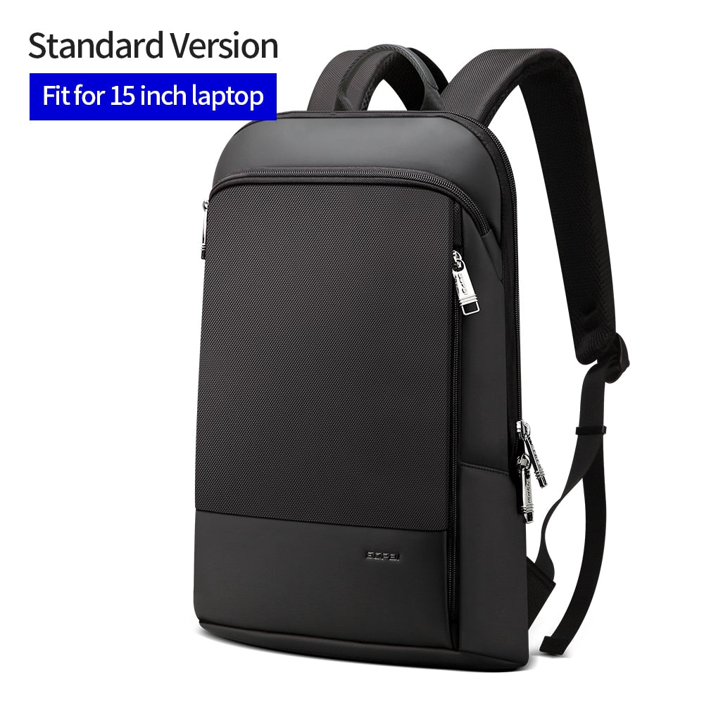 BOPAI Slim Laptop Backpack Men 15.6 Inch Pack Office Work Women Bagpack Business Anti Theft Unisex Black Thin Light Backpacking
