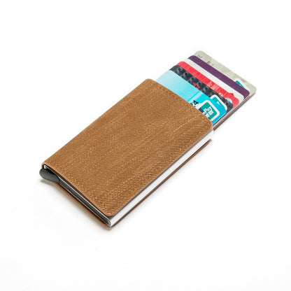 Business ID Credit Card Holder Men Women Coin Leather Wallet RFID Aluminium CardHolder Box with Money Clips Purse