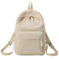 Beige School Backpack For Teenage Girls Pink Soft Fabric Backpack Female Striped Backpack For Women School Bag