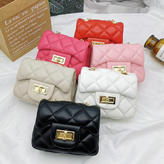 Kids Clutch Bag Cute Leather Purses and Handbags Girls Mini Crossbody Baby Coin Pouch Women Wallet Chain Bag