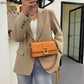 Fashion Women PU Leather Shoulder Messenger Crossbody Bag Ladies Vintage Pure Color Flap Handbag Tote