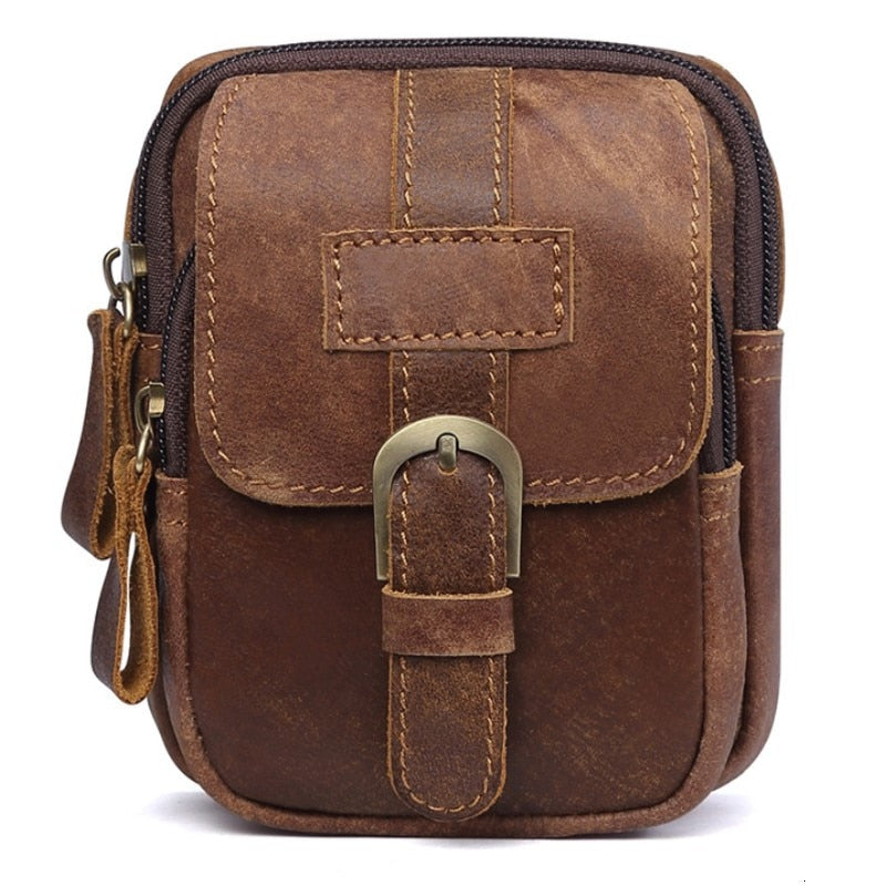 HOT!! Genuine Leather Bags Men High Quality Messenger Bags Small Travel Dark Brown Crossbody Shoulder Bag For Men