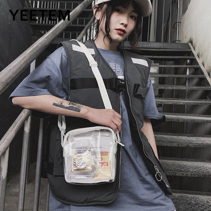 Fashion Shoulder Bag Women Waterproof Transparent PVC Messenger Bag Men Women All-match Ins Mobile Phone Bag Side Bag Purse