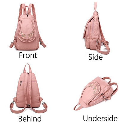 High Quality Backpack for Women New White Leather Backpack School Bag for Teenage Girls Female Travel Backpack Mochila