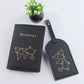 2Pcs/set New Product Short Map Passport Holder Passport Book Protective Cover PU Leather ID Passport Cover Bag Luggage Tag Set