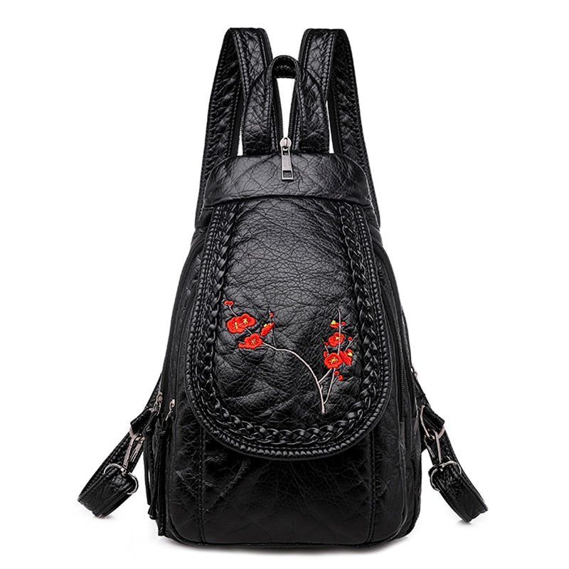 High Quality Backpack for Women New White Leather Backpack School Bag for Teenage Girls Female Travel Backpack Mochila