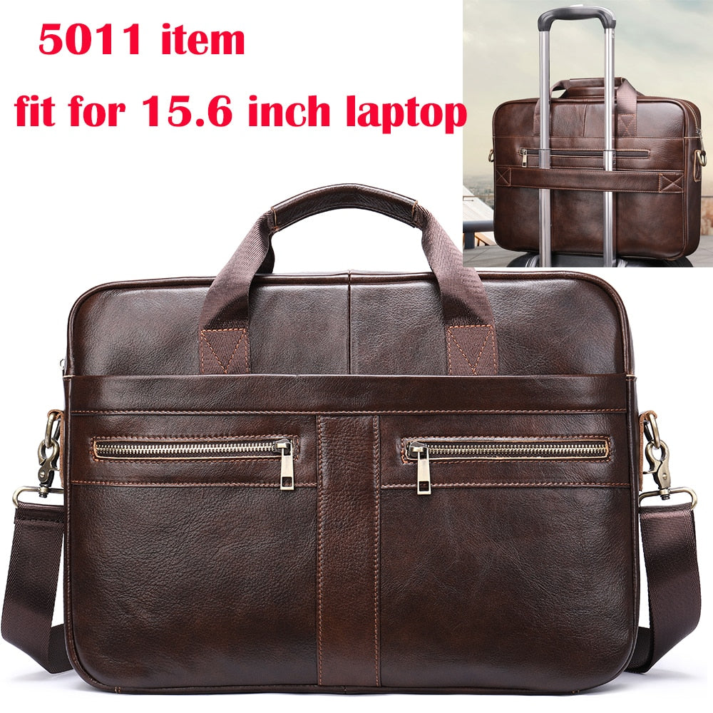 WESTAL Men&#39;s Bag Genuine Leather Men Briefcase for Laptop 14 Messenger Men&#39;s Leather Bag Business Portfolio for Document A4 7022