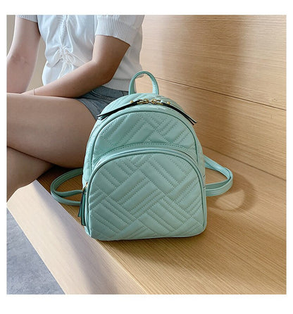 Brand design Female Backpacks small PU leather Women Rucksack School Bags girls Shoulder Bags Thread Design ladies backpacks