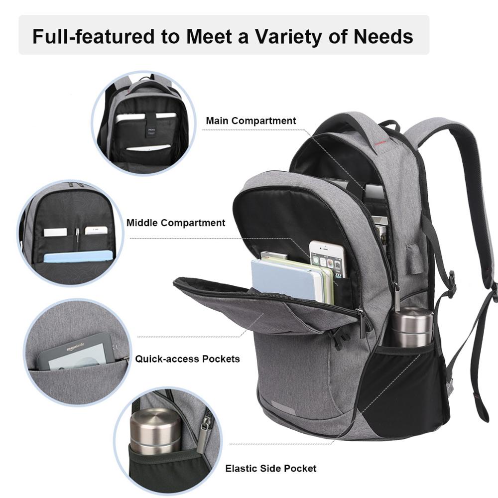 Mixi Ergonomic Design Men Travel Backpack Big Capacity Women School Bag Fit for 15.6&quot; Laptop