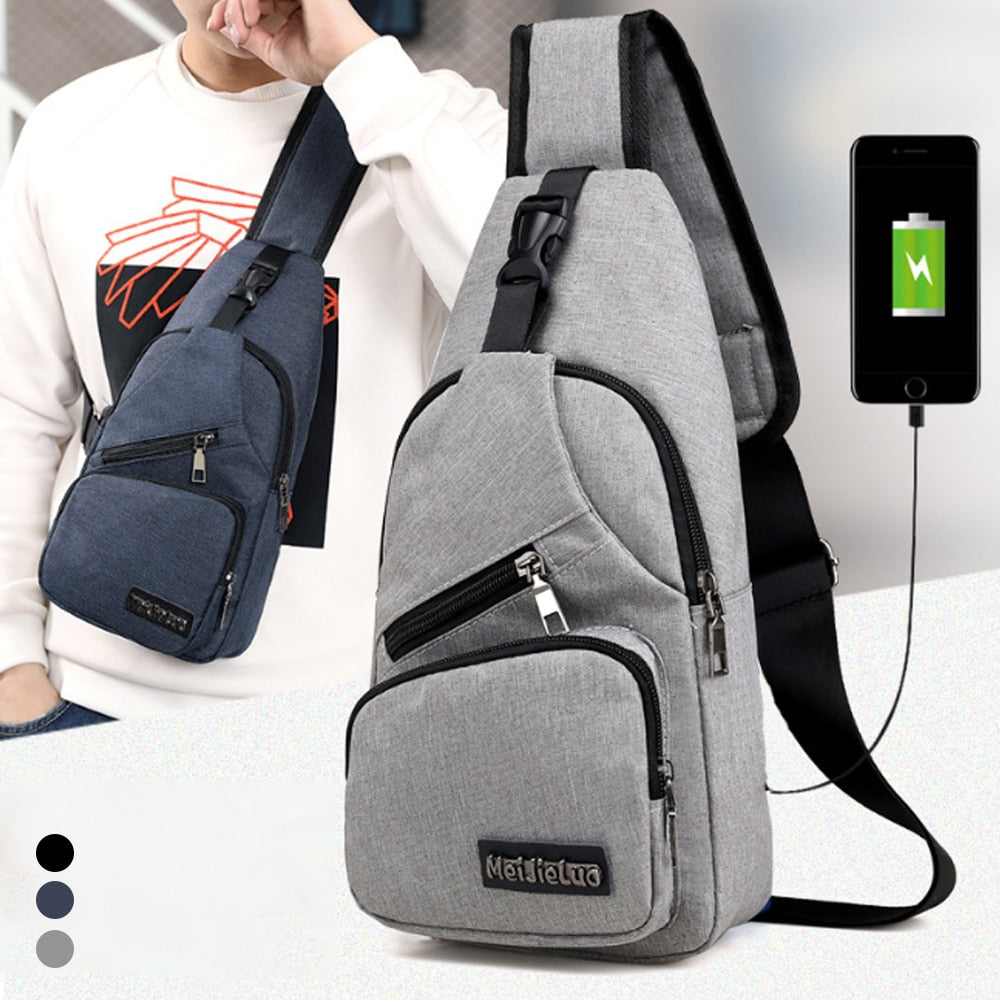 Men Shoulder Bags Nylon Waist Packs Sling Bag Crossbody Outdoor Sport Shoulder Chest Daily Picnic Canvas Messenger Bag Bolsa