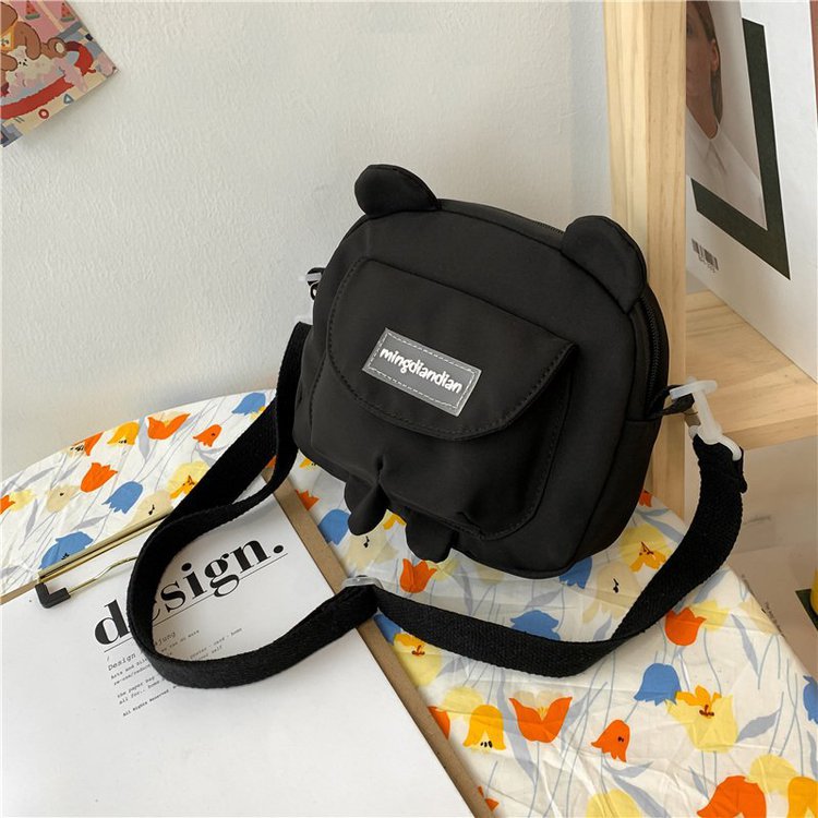 Japanese Cute Bear Ears Shaped Bag Women Small Crossbody Bags Nylon Bag Student Shoulder Bag New Flap Bolsa Feminina Bag Women