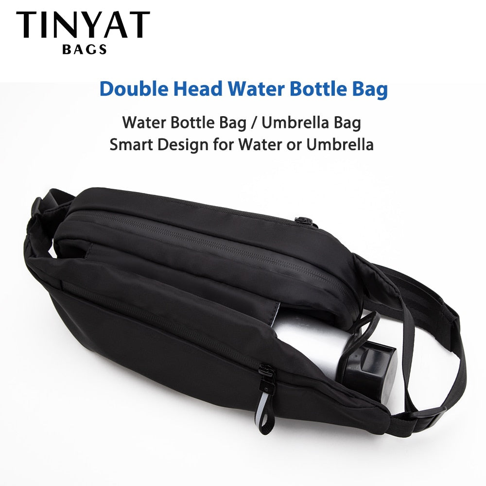 TINYAT Men &#39;s Chest Bag Anti-thef New Multifunction PU Waist Bag for Sports Male Waterproof Outside Fanny Bag pack Shoulder Bag