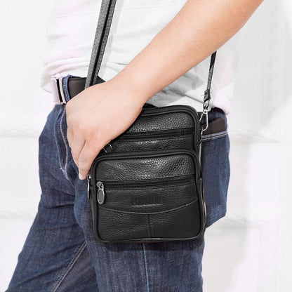 Solid Color Genuine Leather Shoulder Waist Bags Men Fanny Belt Packs Phone Pouch Casual Crossbody Bags сумка мужская