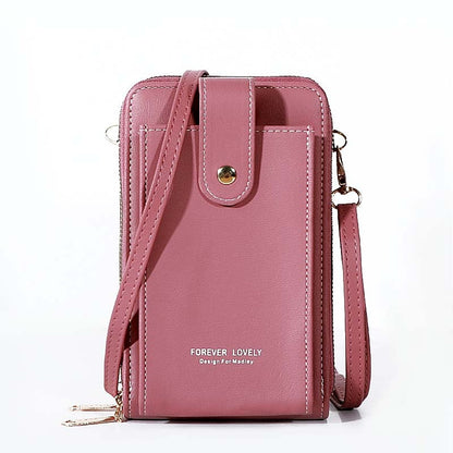 Large Capacity Phone Pocket Shoulder Bag For Women Pu Leather  Female Multi-layer Design Crossbody Bags Ladies Messenger Purses