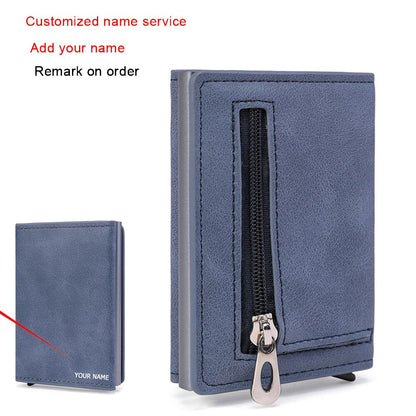 RFID  Top Pu Leather Wallet  Multifunction Magnet Wallet  Men &amp; Women Credit Card Holder with Note Compartment &amp; Coin Pocket