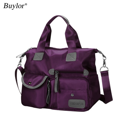 Buylor Nylon Women Shoulder Bag Fashion Handbags Waterproof Crossbody Bag Large Capacity Multifunctional Tote Travel Messenger