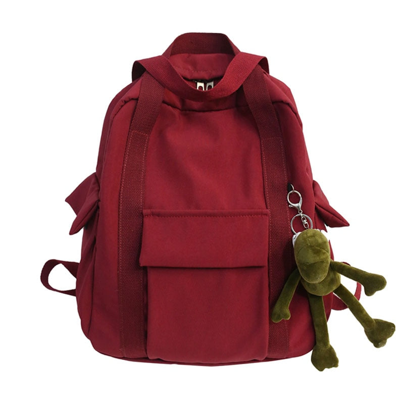 HOCODO New Solid Color Women&#39;S Waterproof Nylon Backpack Simple School Bag For Teenage Girl Shoulder Travel Bag School Backpack