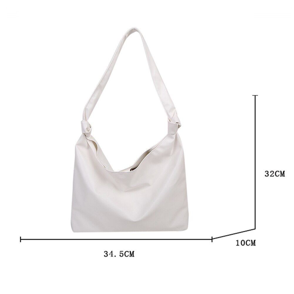 Women&#39;s Designer Soft PU Leather Shoulder Bag Solid Color Bucket Bag Female Large Capacity Tote Bags Beach Travel Shopper Bag