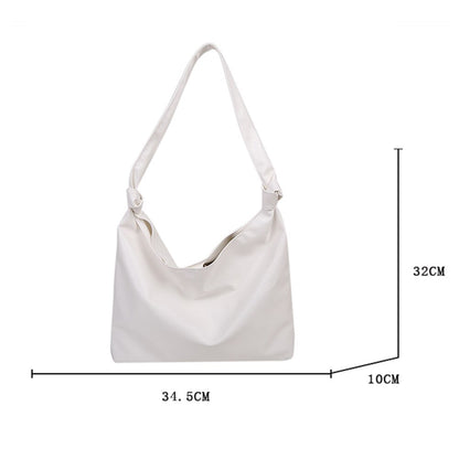 Women&#39;s Designer Soft PU Leather Shoulder Bag Solid Color Bucket Bag Female Large Capacity Tote Bags Beach Travel Shopper Bag