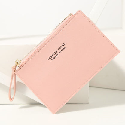 Men&#39;s Women&#39;s PU Zipper Cash ID Card Credit Card Holder Pure Color Mini Business Card Case Name Card Holder Holiday Gift