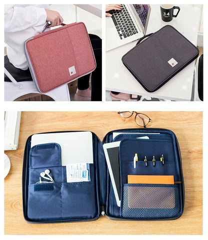 FOSIZZO Bag For Documents A4 Multi-functional Note book Archive File Bags Portable iPad Holder Bag Oxford Briefcase FS4050