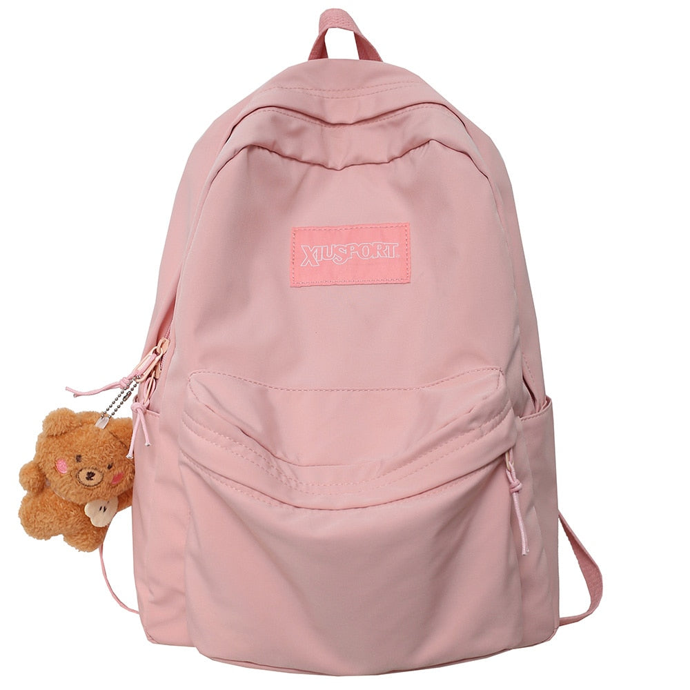 Book Black Ladies Backpacks Kawaii Girl School Nylon Bag Teen College Student Female Backpack Waterproof Cute Women Bags Fashion