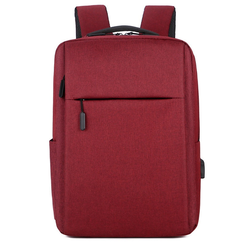 New solid color backpack men's simple leisure outdoor sports backpack business computer travel backpack