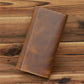 Vintage Men&#39;s Long Wallet Man Genuine Leather Purse Clutch Wallets First Layer Real Leather Multi-Card Retro Card Holder Wallets