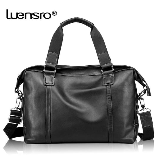 New Men&#39;s Genuine Leather Commercial Handbag Cowhide Shoulder Bag Man Business Briefcase Casual Messenger Bag Travel Bag Laptop