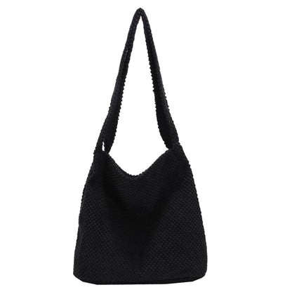 Fashion Women Shoulder Bag Winter Autumn Crochet Zipper Underarm Bag Casual Ladies Solid Color Handbags for Shopping
