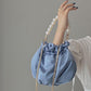 Women Fashion Luxury Design Pearl Handbags Clouds Clutch Purse Sky Blue Silk Satin Fashion Laptop Totes Shoulder Evening Bag A90