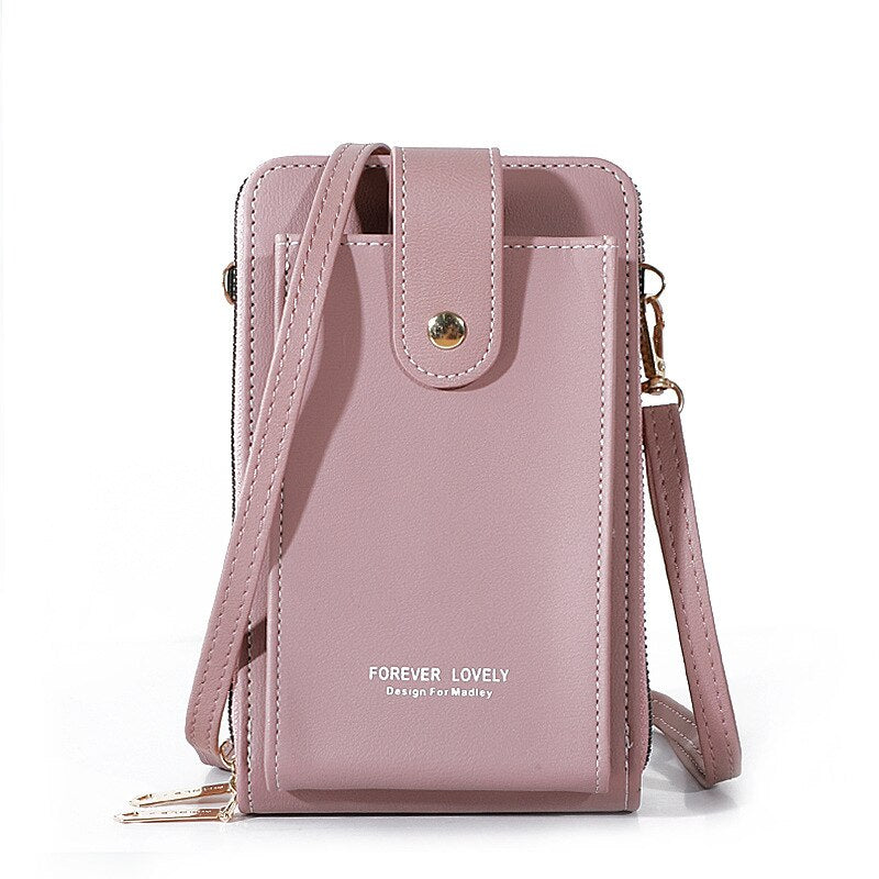 Large Capacity Phone Pocket Shoulder Bag For Women Pu Leather  Female Multi-layer Design Crossbody Bags Ladies Messenger Purses