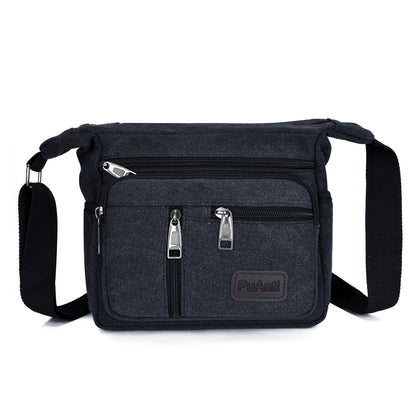 Man Canvas Casual Shoulde Bags Travel Crossbody Outdoor Bags Mens Tote School Retro Zipper Handbag