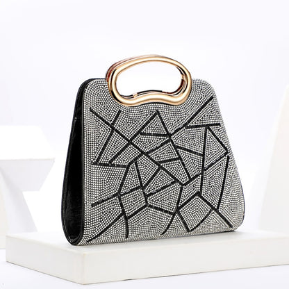 Evening Clutch Bag Purses and Handbags for Women Luxury Designer Irregular Crystal Rhinestone PU Leather Shoulder Bag ZD2099