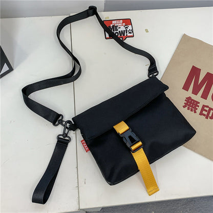 Men Crossbody Bags Nylon Fashion Streetwear Students Black Flap-bag Casual Harajuku Shoulder Bag Korean Style Ulzzang Ins Chic